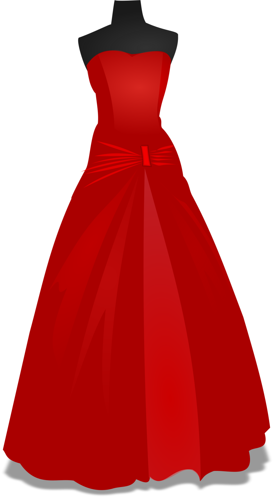 a red dress on a manne