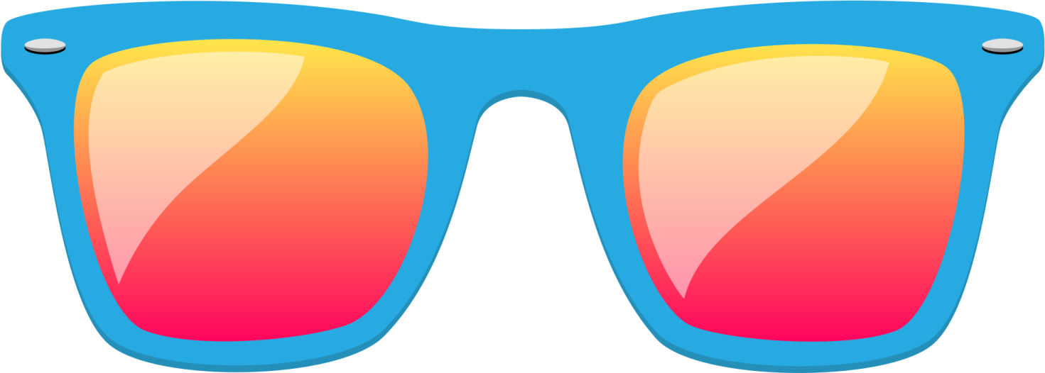 a pair of sunglasses with red and yellow lenses