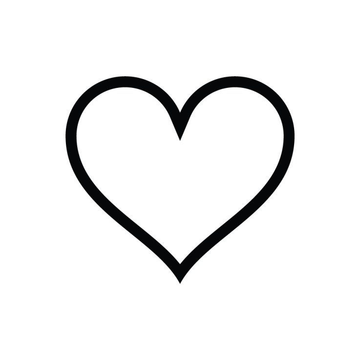 a black and white heart icon