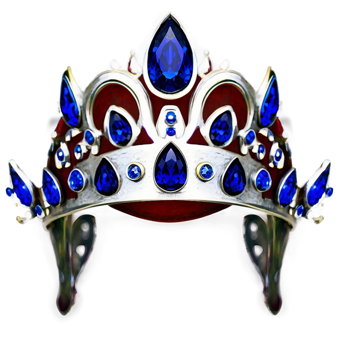 a crown with blue crystals on it