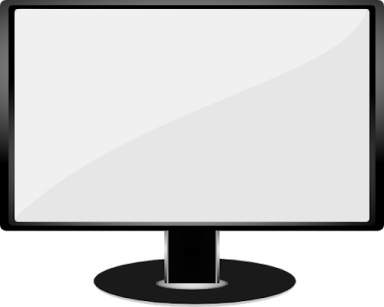 a computer monitor on a white background