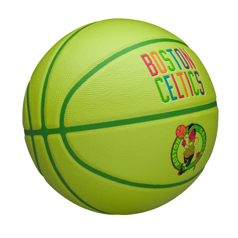 a basketball ball with the boston celtics logo on it