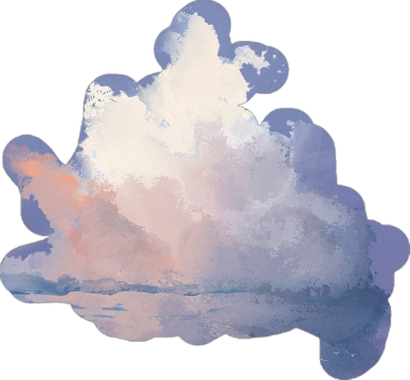 a painting of a cloud in the sky
