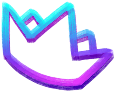 a blue and purple logo with the letter m on it