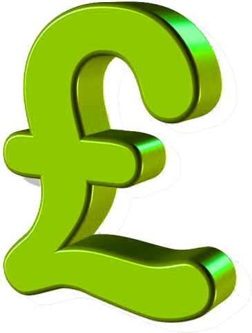 a green pound sign