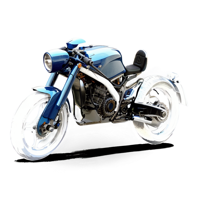 a blue and black motorcycle on a white background