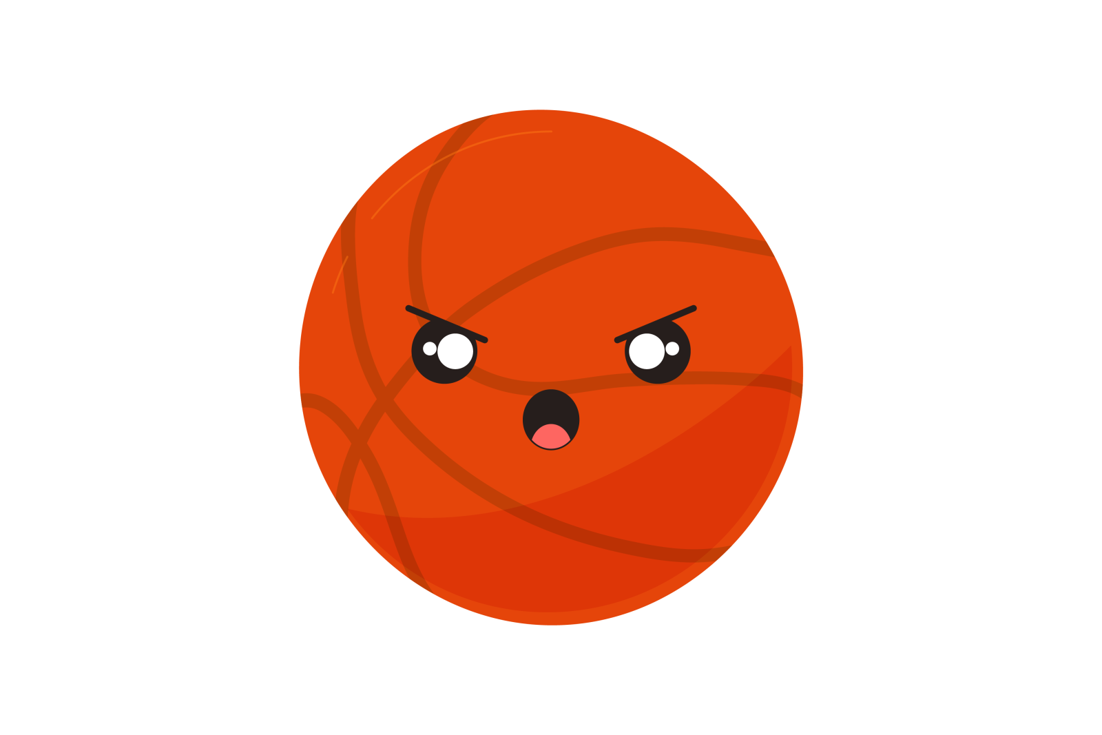 a basketball ball with an angry face on it