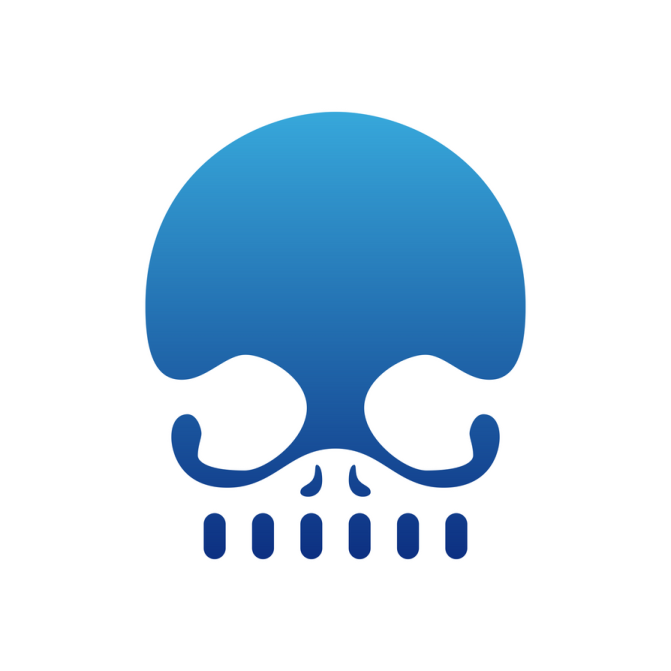 a skull with two eyes and one eye open