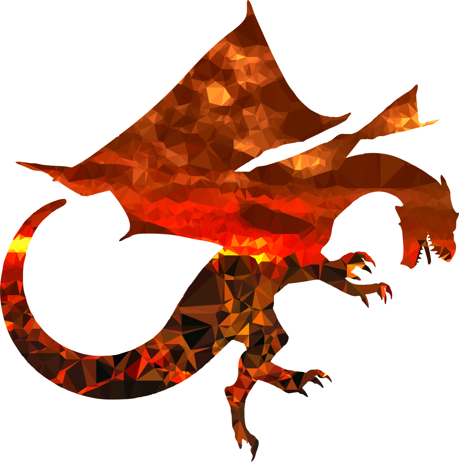 a dragon made up of triangles