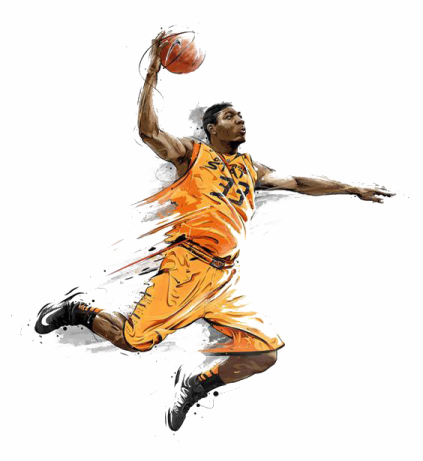 an illustration of a basketball player in action
