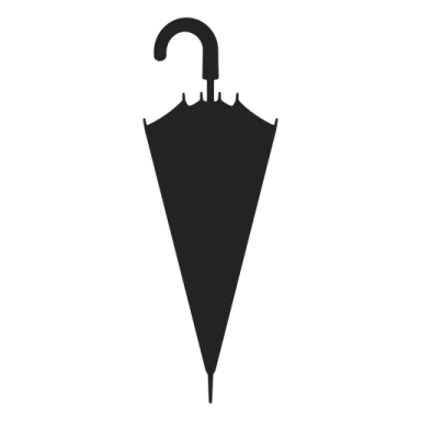 a black and white silhouette of an umbrella