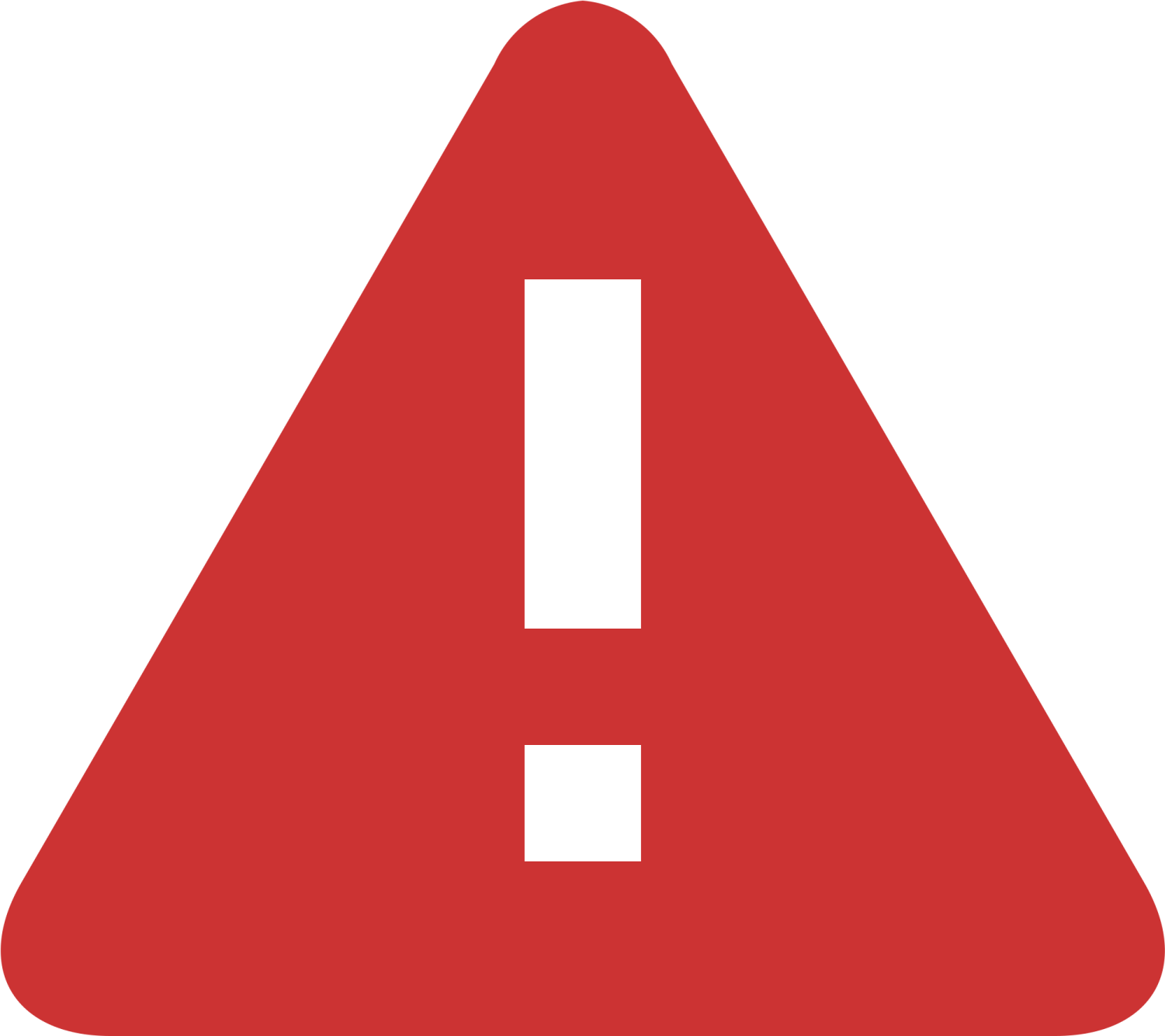 a red triangle with a white arrow in the middle