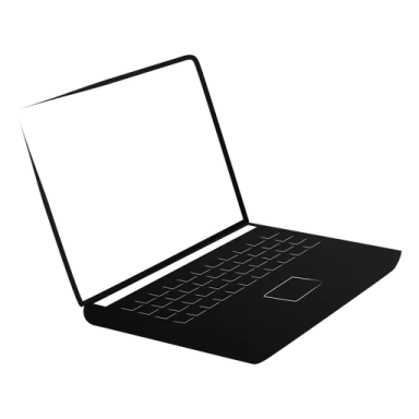 an open laptop computer with a blank screen
