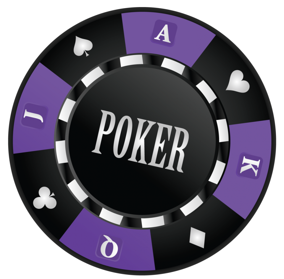 a poker chip with the word poker on it