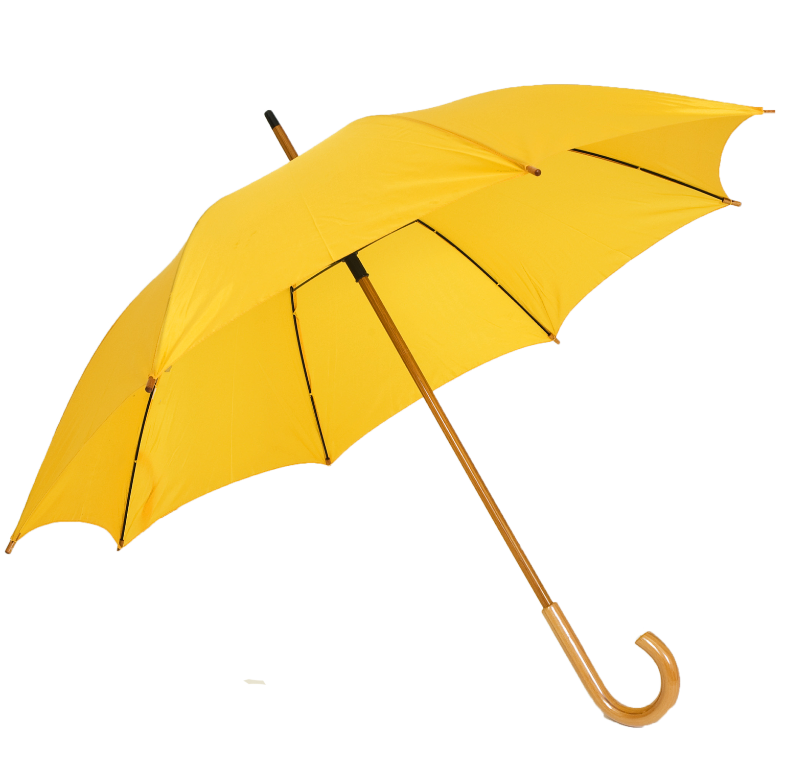 a yellow umbrella on a white background