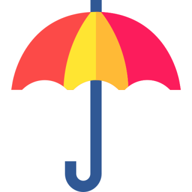 an umbrella with the colors of the rainbow