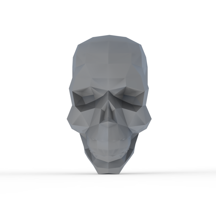 a black skull head on a white background