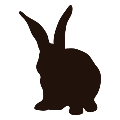 a black silhouette of a rabbit