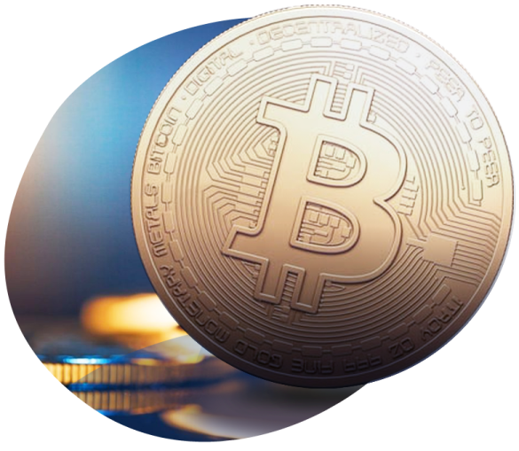 a coin with the bitco logo on it