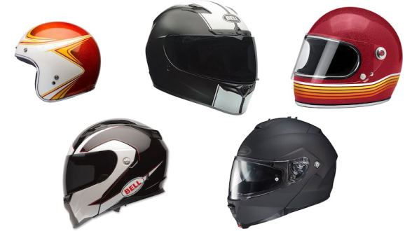 four different types of helmets