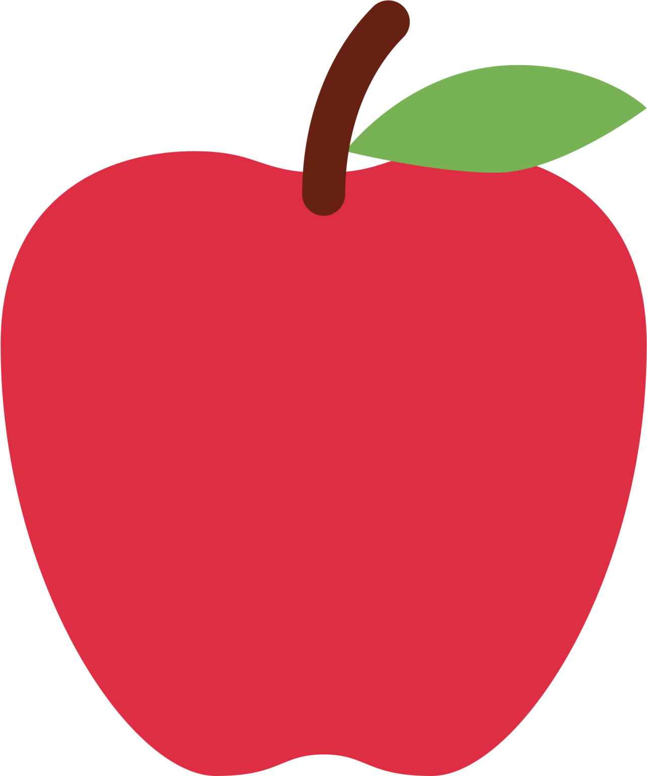 an apple with a green leaf on it