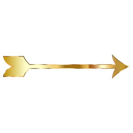 a gold arrow on a white background