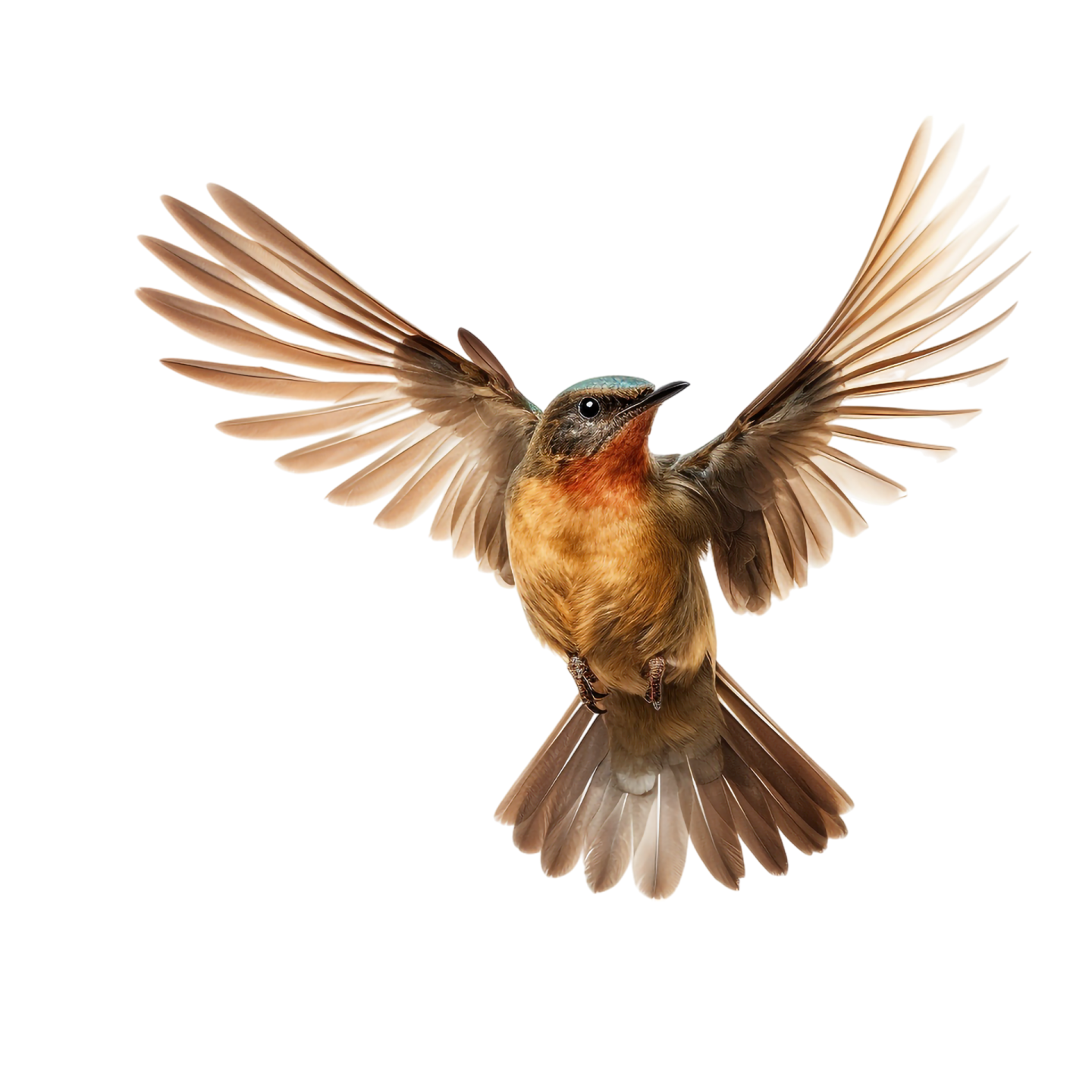 a bird with its wings spread in the air