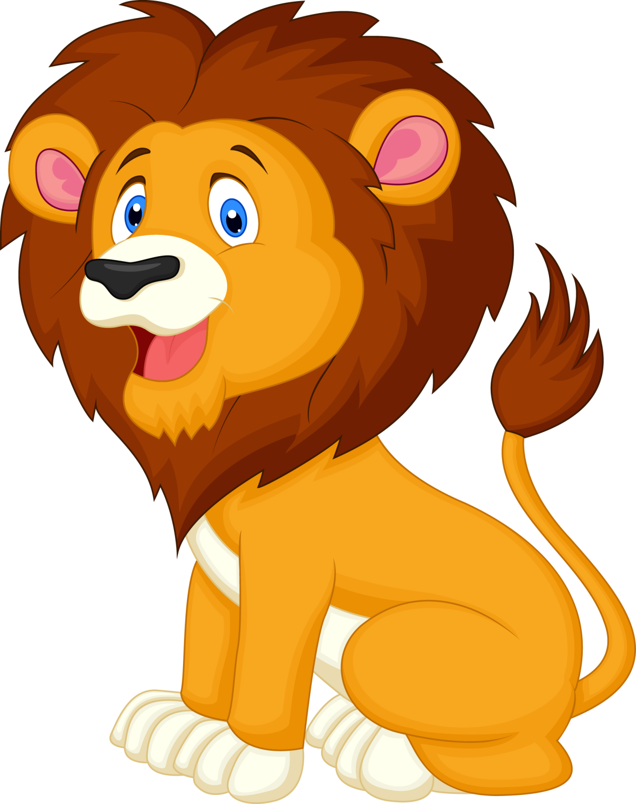 a cartoon lion sitting down
