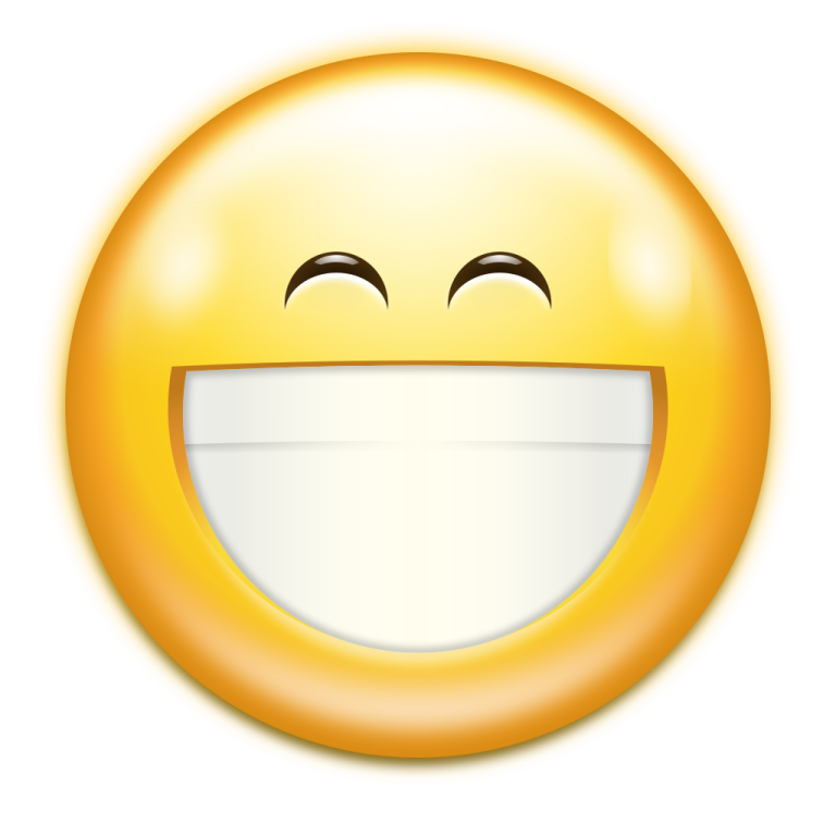 a yellow smiley face with a white background