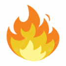a fire icon on a white background