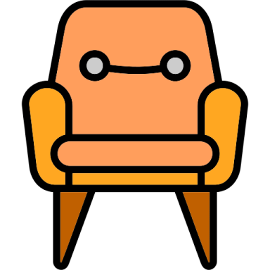 a chair with a smiley face on it