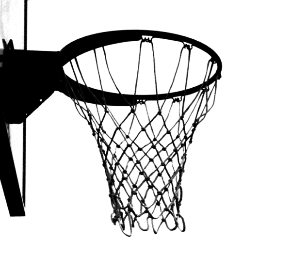 a basketball hoop hanging on the side of a wall