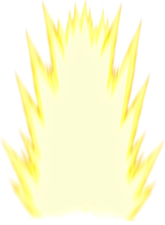 a yellow fire flame on a white background