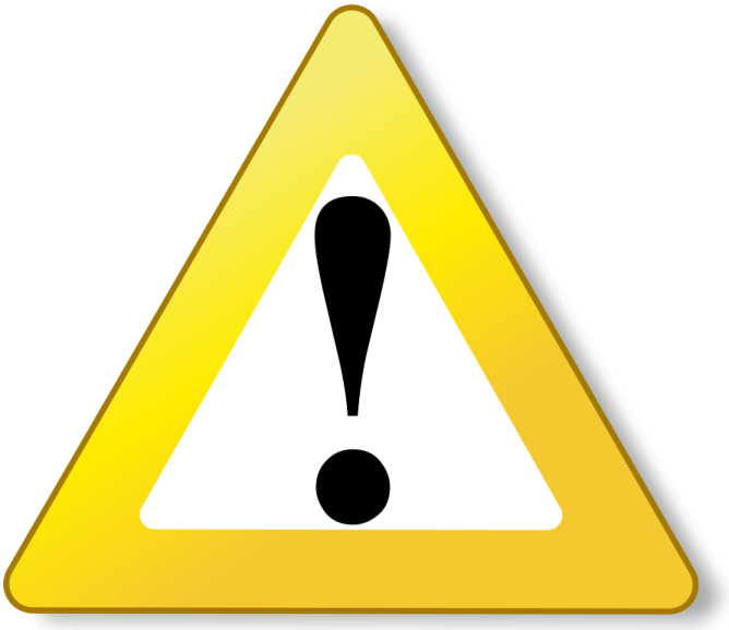 a yellow triangle with a question mark on it