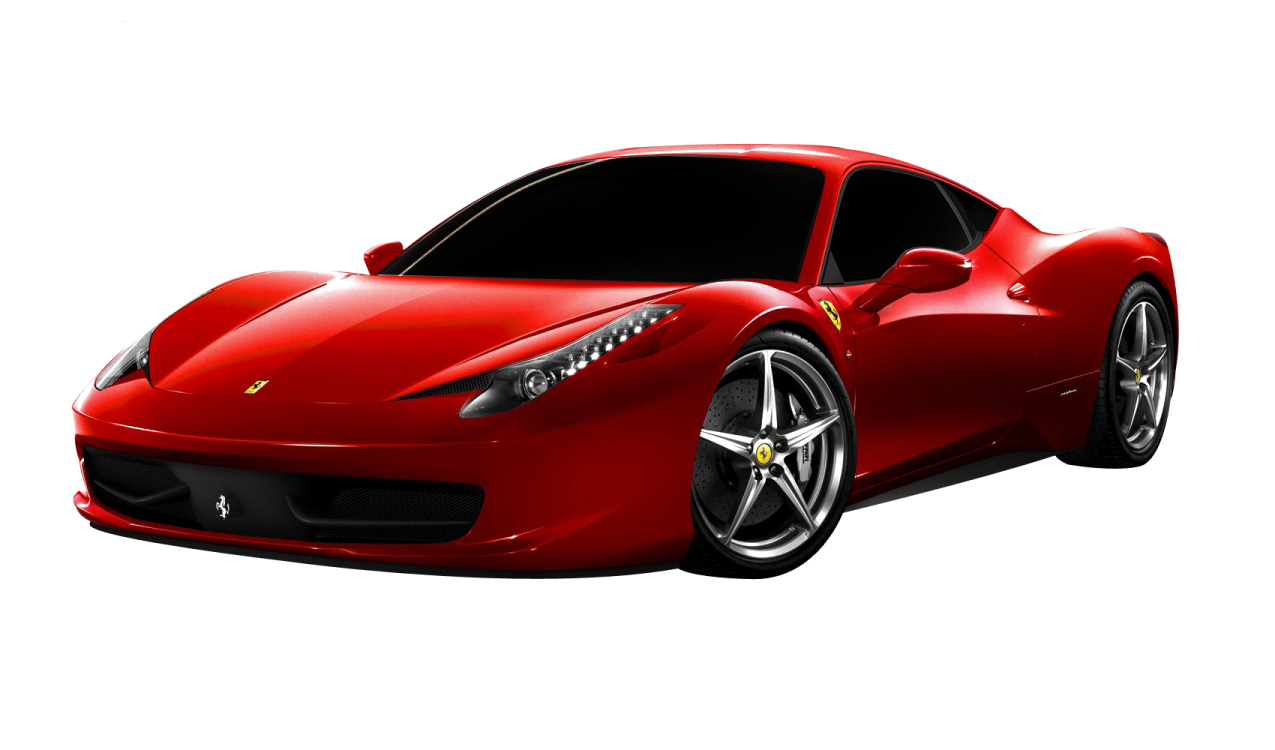 a red ferrari car on a white background
