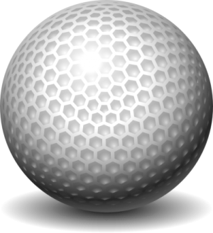 a golf ball on a white background