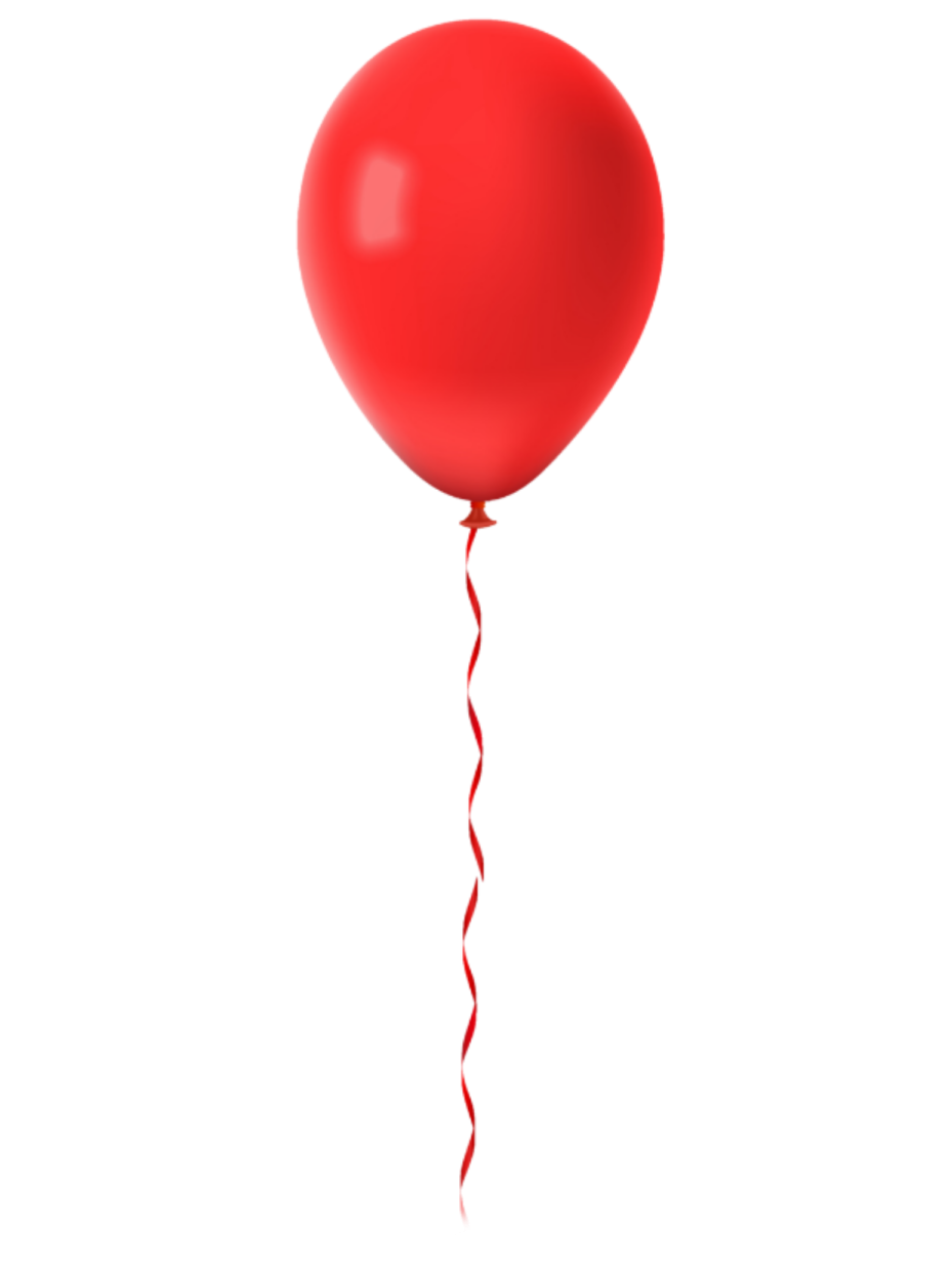 a red balloon on a white background