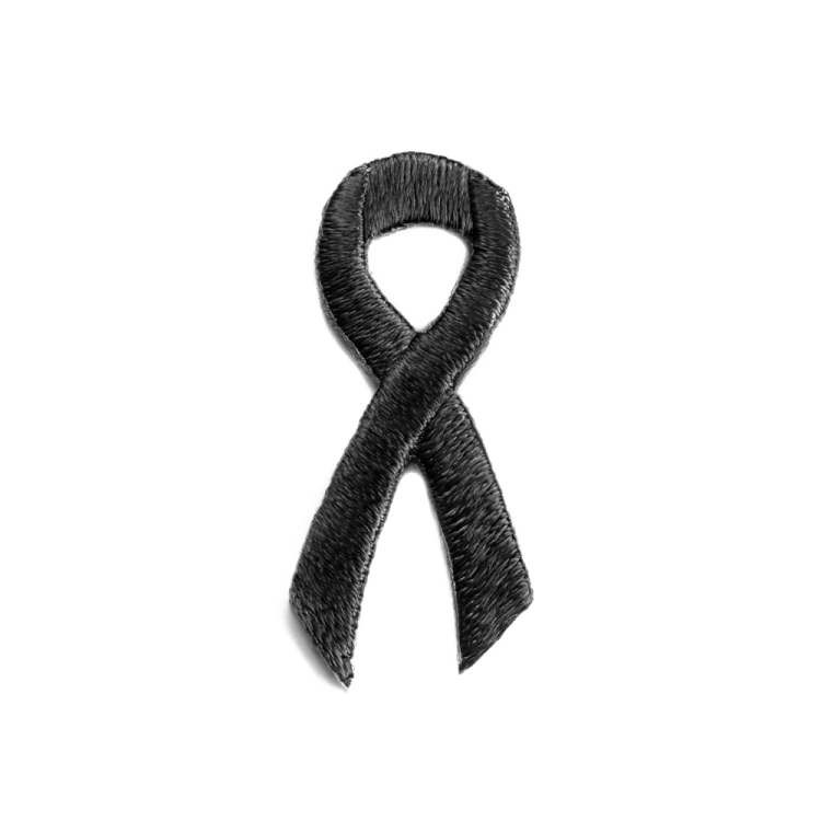 a black ribbon on a white background
