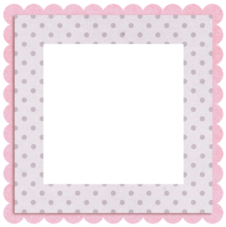 a pink and gray polka dot frame