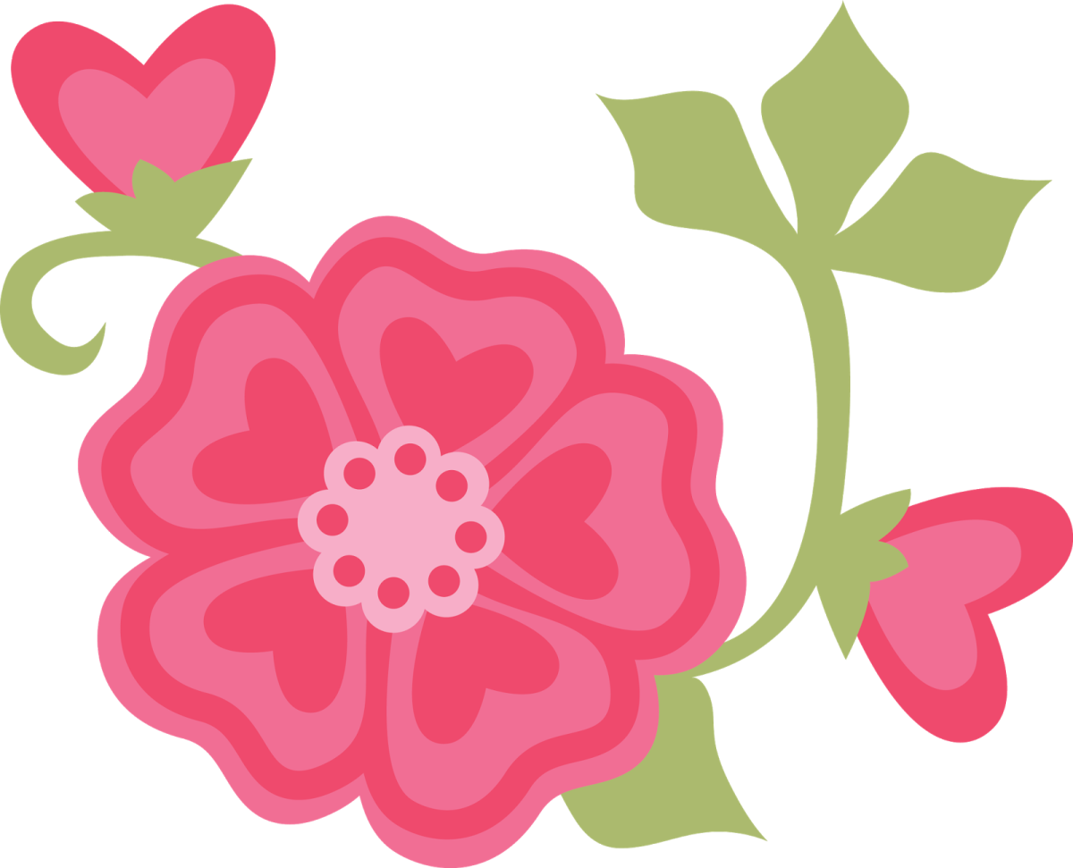 a pink flower with green leaves on it