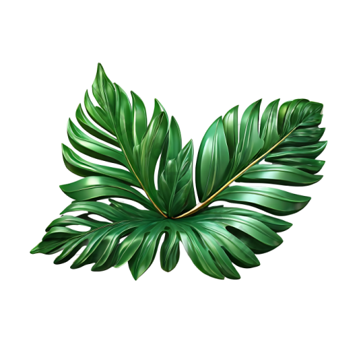 a green leaf on a white background