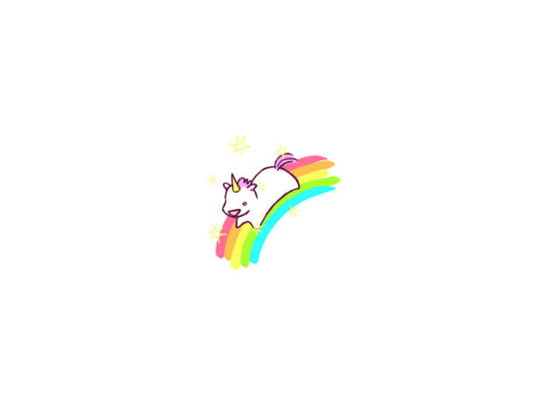 a rainbow unicorn with stars on its head