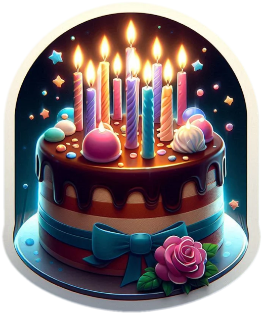 a birthday cake with candles on top of it