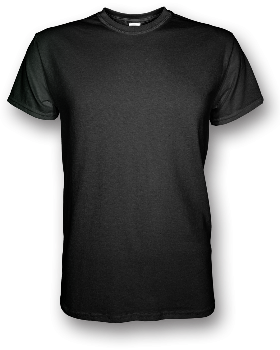 a black t - shirt on a white background