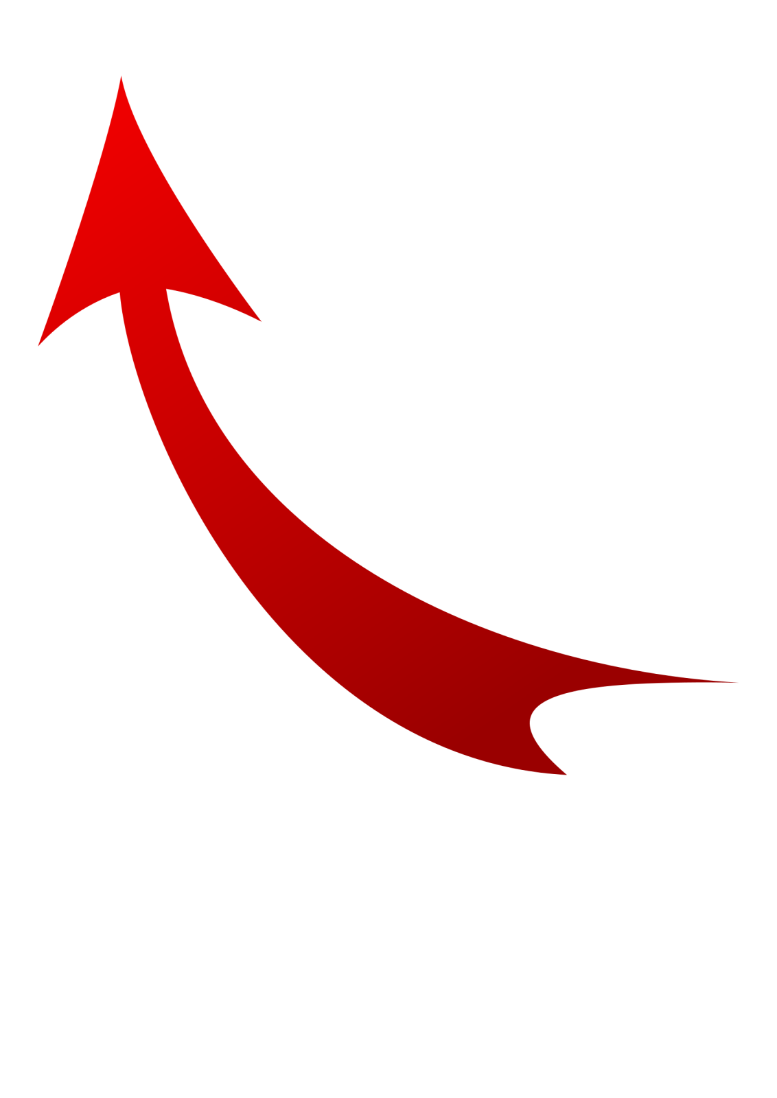 a red arrow on a white background