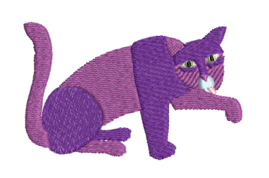 purple cat machine embroidery design