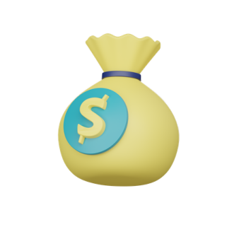 a money bag with a dollar sign on it