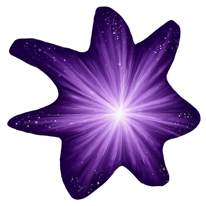 a purple flower with stars in the center