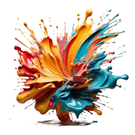a splash of paint on a white background