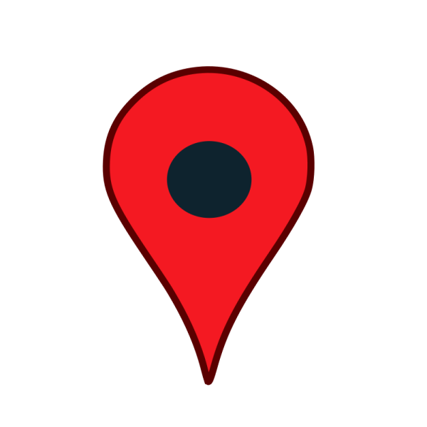 a red marker with a black dot on it